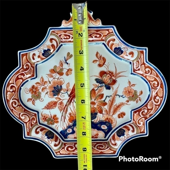 ROYAL DELFT Imari Bird of Paradise Plaque Scarce 1980s Vintage - Picture 9 of 11